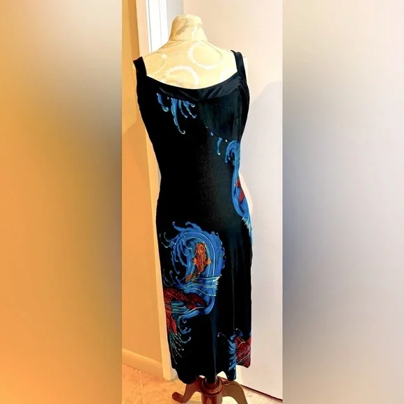 Betsey Johnson Koi Fish Tattoo Franky for Betsey Vintage Bodycon Slip Dress S - Picture 6 of 16